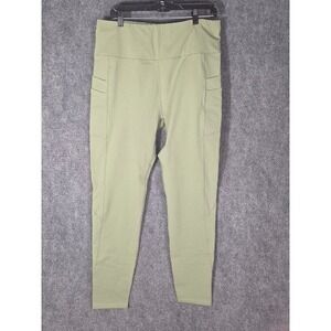 Baleaf‎ Water Resistant High Waisted Pocket Leggings Olive Green Mens 2XL Yoga